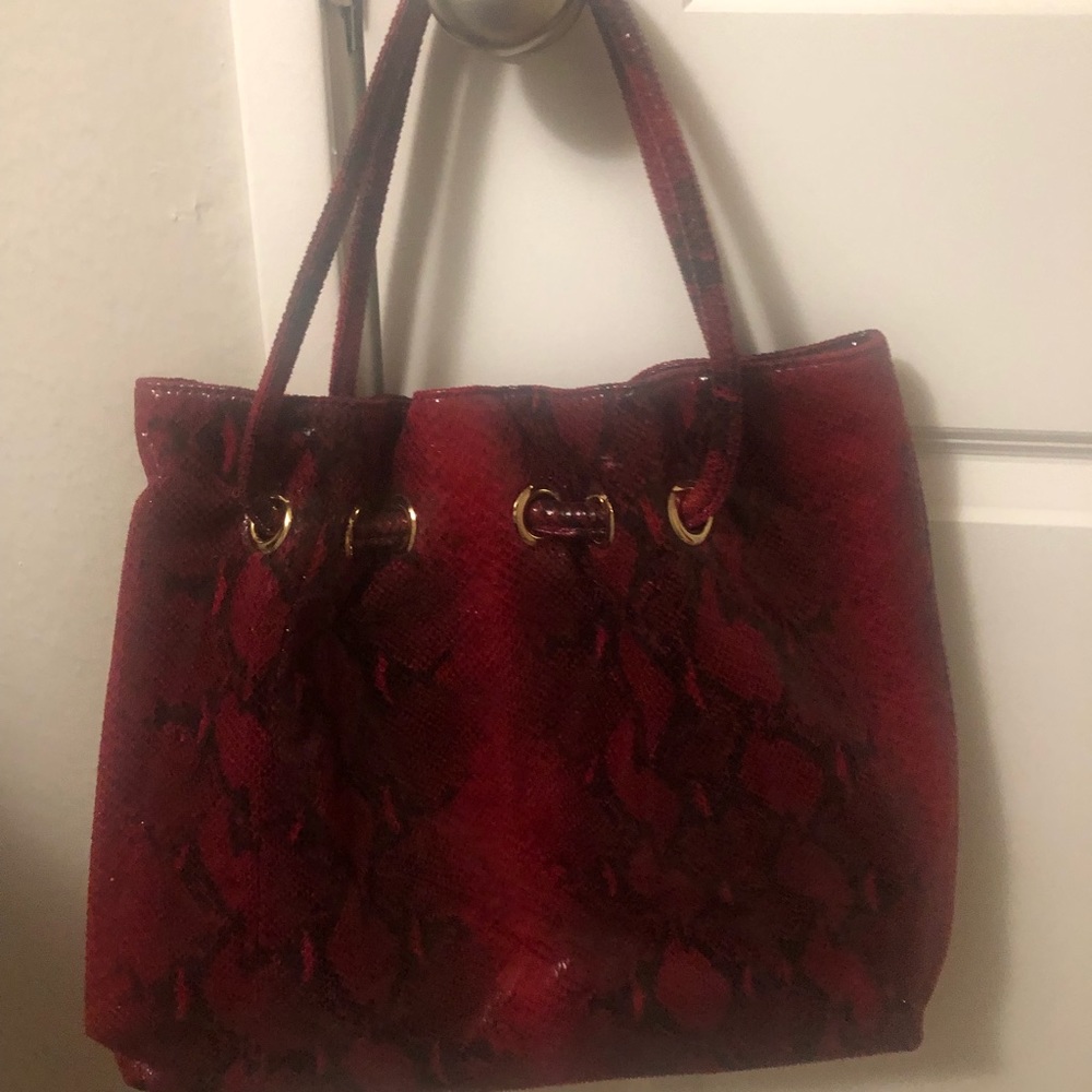 Gianni Binni red snake purse like new